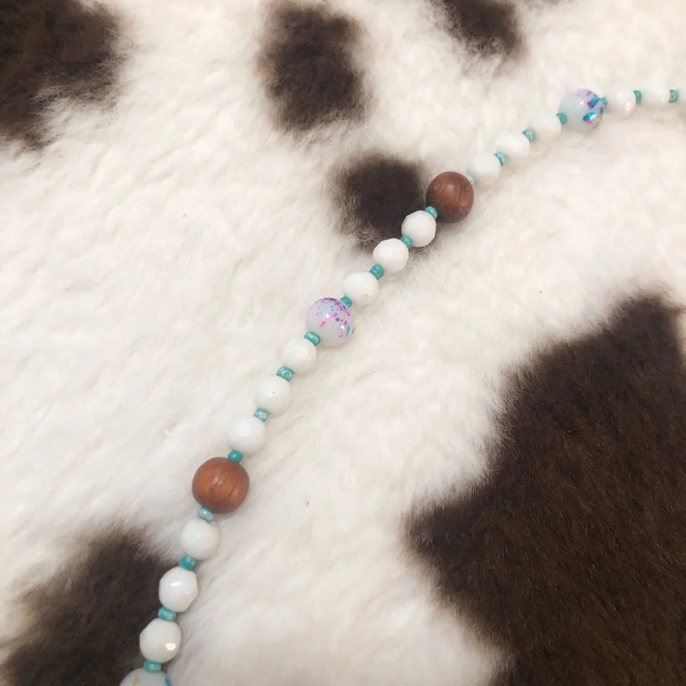 Handcrafted large howlite filigree pendant beaded necklace